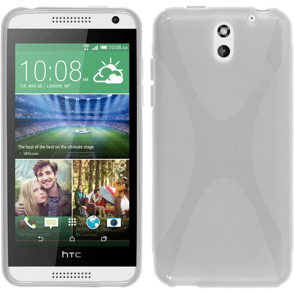 PhoneNatic Case kompatibel mit HTC Desire 610 - clear Silikon Hülle X-Style + 2 Schutzfolien