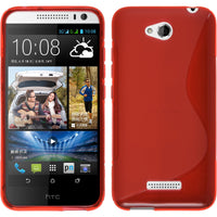 PhoneNatic Case kompatibel mit HTC Desire 616 - rot Silikon Hülle S-Style + 2 Schutzfolien