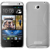 PhoneNatic Case kompatibel mit HTC Desire 616 - clear Silikon Hülle S-Style + 2 Schutzfolien