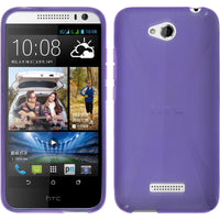 PhoneNatic Case kompatibel mit HTC Desire 616 - lila Silikon Hülle X-Style + 2 Schutzfolien