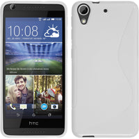 PhoneNatic Case kompatibel mit HTC Desire 626 - weiﬂ Silikon Hülle S-Style + 2 Schutzfolien