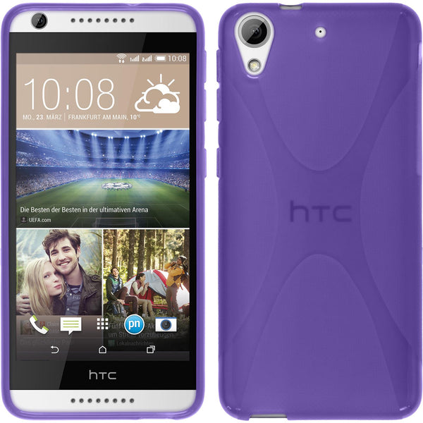 PhoneNatic Case kompatibel mit HTC Desire 626 - lila Silikon Hülle X-Style Cover