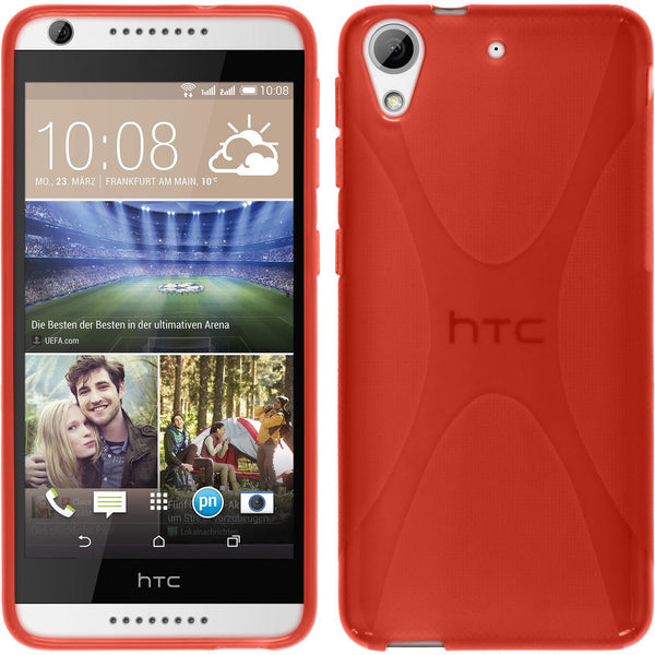 PhoneNatic Case kompatibel mit HTC Desire 626 - rot Silikon Hülle X-Style Cover