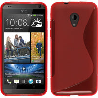 PhoneNatic Case kompatibel mit HTC Desire 700 - rot Silikon Hülle S-Style + 2 Schutzfolien