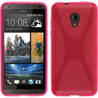 PhoneNatic Case kompatibel mit HTC Desire 700 - pink Silikon Hülle X-Style + 2 Schutzfolien
