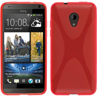 PhoneNatic Case kompatibel mit HTC Desire 700 - rot Silikon Hülle X-Style + 2 Schutzfolien