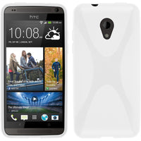 PhoneNatic Case kompatibel mit HTC Desire 700 - weiﬂ Silikon Hülle X-Style + 2 Schutzfolien