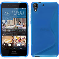 PhoneNatic Case kompatibel mit HTC Desire 728 - blau Silikon Hülle S-Style + 2 Schutzfolien