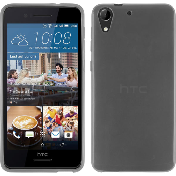 PhoneNatic Case kompatibel mit HTC Desire 728 - weiß Silikon Hülle transparent + 2 Schutzfolien