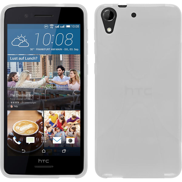 PhoneNatic Case kompatibel mit HTC Desire 728 - clear Silikon Hülle X-Style + 2 Schutzfolien