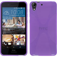 PhoneNatic Case kompatibel mit HTC Desire 728 - lila Silikon Hülle X-Style + 2 Schutzfolien