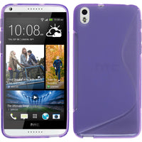 PhoneNatic Case kompatibel mit HTC Desire 816 - lila Silikon Hülle S-Style + 2 Schutzfolien