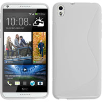 PhoneNatic Case kompatibel mit HTC Desire 816 - weiß Silikon Hülle S-Style + 2 Schutzfolien