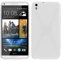 PhoneNatic Case kompatibel mit HTC Desire 816 - clear Silikon Hülle X-Style + 2 Schutzfolien
