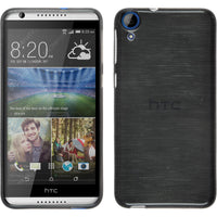 PhoneNatic Case kompatibel mit HTC Desire 820 - silber Silikon Hülle brushed + 2 Schutzfolien