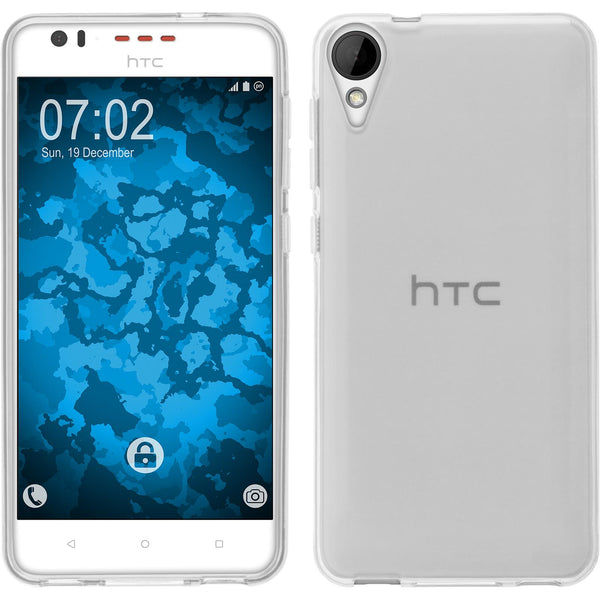 PhoneNatic Case kompatibel mit HTC Desire 825 - clear Silikon Hülle transparent + 2 Schutzfolien