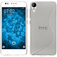 PhoneNatic Case kompatibel mit HTC Desire 825 - clear Silikon Hülle S-Style + 2 Schutzfolien
