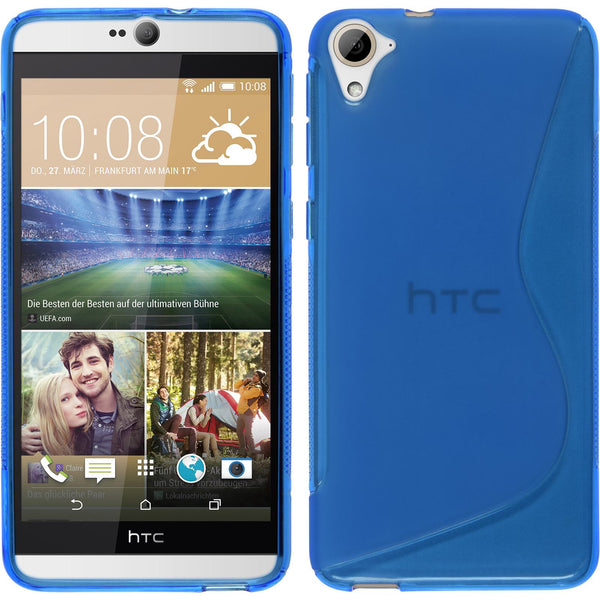 PhoneNatic Case kompatibel mit HTC Desire 826 - blau Silikon Hülle S-Style Cover