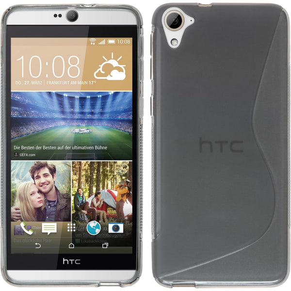 PhoneNatic Case kompatibel mit HTC Desire 826 - grau Silikon Hülle S-Style Cover