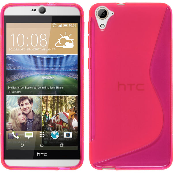 PhoneNatic Case kompatibel mit HTC Desire 826 - pink Silikon Hülle S-Style Cover