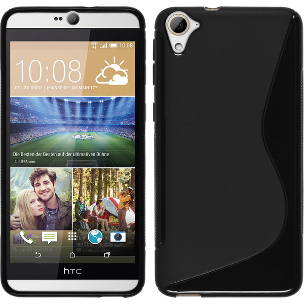 PhoneNatic Case kompatibel mit HTC Desire 826 - schwarz Silikon Hülle S-Style Cover