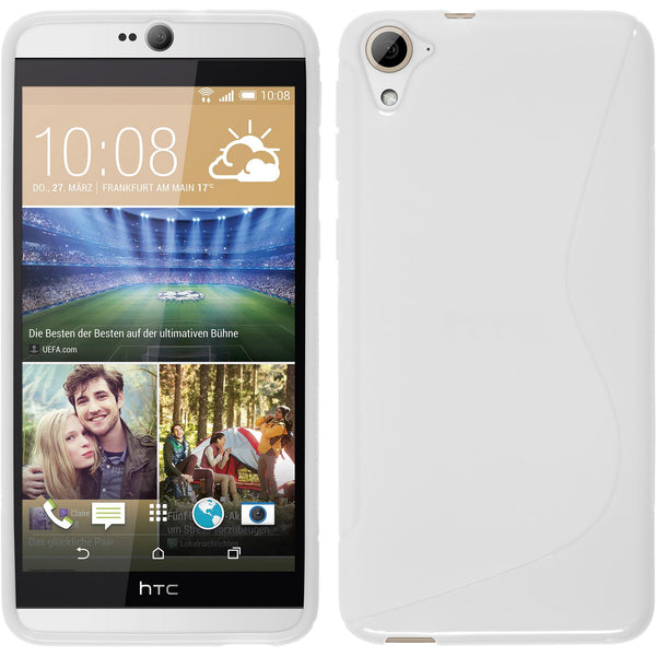 PhoneNatic Case kompatibel mit HTC Desire 826 - weiß Silikon Hülle S-Style Cover