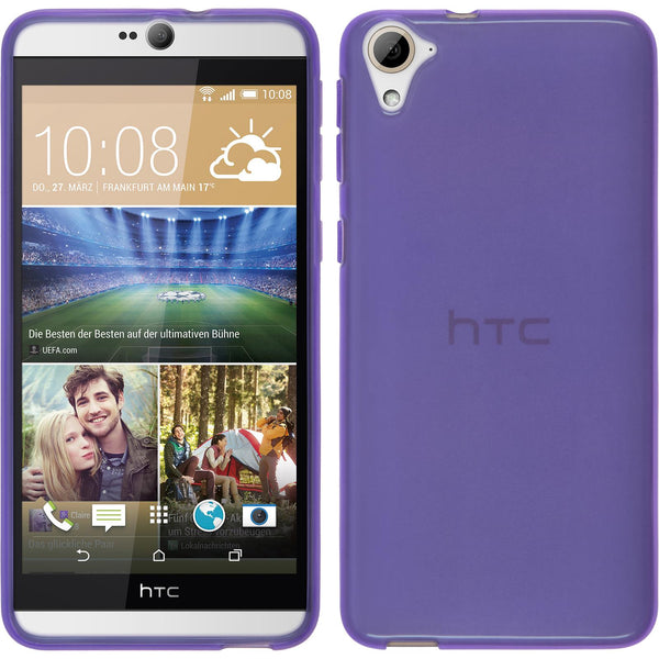PhoneNatic Case kompatibel mit HTC Desire 826 - lila Silikon Hülle transparent Cover