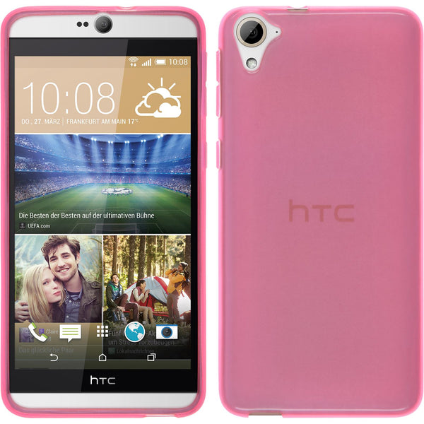 PhoneNatic Case kompatibel mit HTC Desire 826 - rosa Silikon Hülle transparent Cover