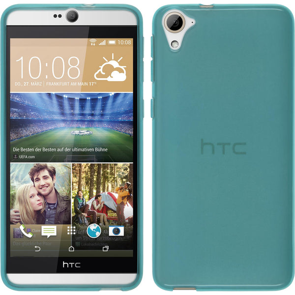 PhoneNatic Case kompatibel mit HTC Desire 826 - türkis Silikon Hülle transparent Cover