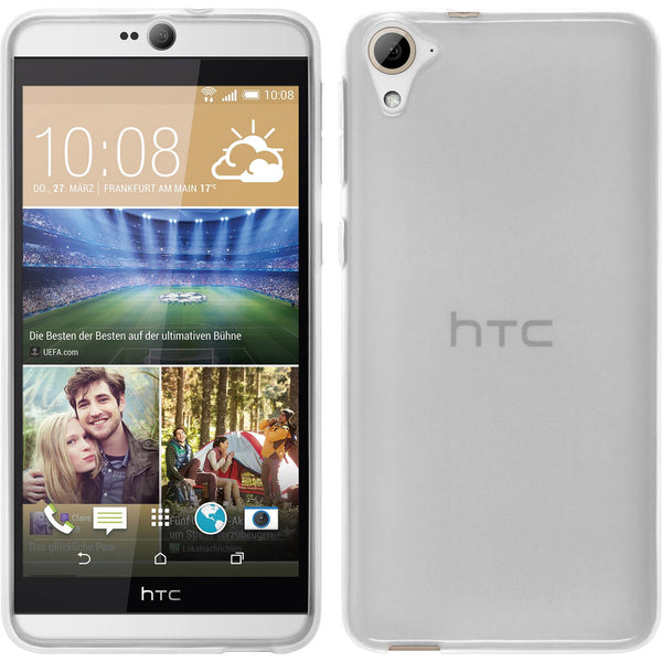 PhoneNatic Case kompatibel mit HTC Desire 826 - weiß Silikon Hülle transparent Cover