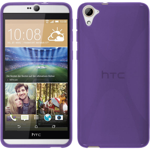 PhoneNatic Case kompatibel mit HTC Desire 826 - lila Silikon Hülle X-Style Cover