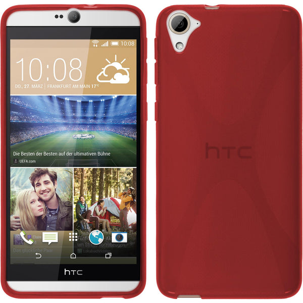 PhoneNatic Case kompatibel mit HTC Desire 826 - rot Silikon Hülle X-Style Cover