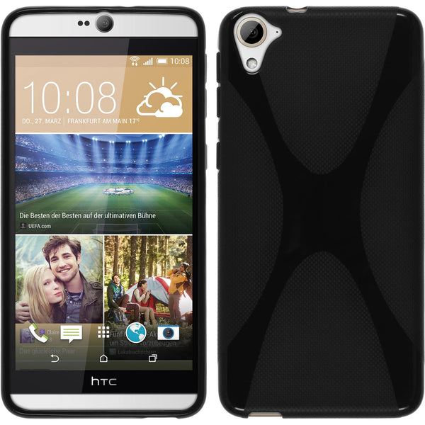 PhoneNatic Case kompatibel mit HTC Desire 826 - schwarz Silikon Hülle X-Style Cover