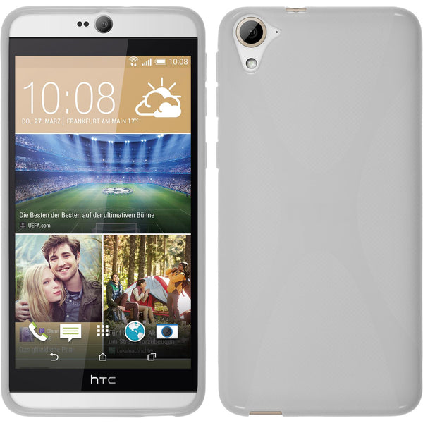 PhoneNatic Case kompatibel mit HTC Desire 826 - weiﬂ Silikon Hülle X-Style Cover