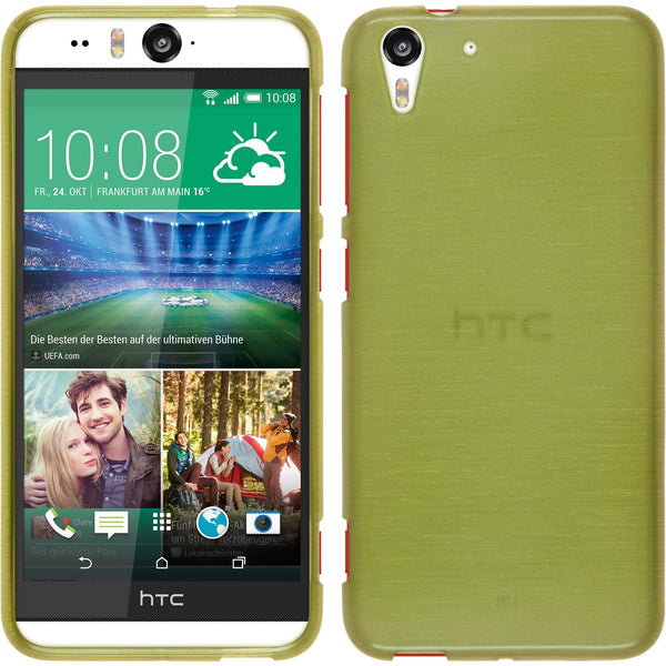 PhoneNatic Case kompatibel mit HTC Desire Eye - pastellgrün Silikon Hülle brushed + 2 Schutzfolien