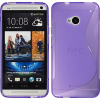 PhoneNatic Case kompatibel mit HTC One - lila Silikon Hülle S-Style + 2 Schutzfolien