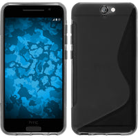 PhoneNatic Case kompatibel mit HTC One A9 - grau Silikon Hülle S-Style + 2 Schutzfolien