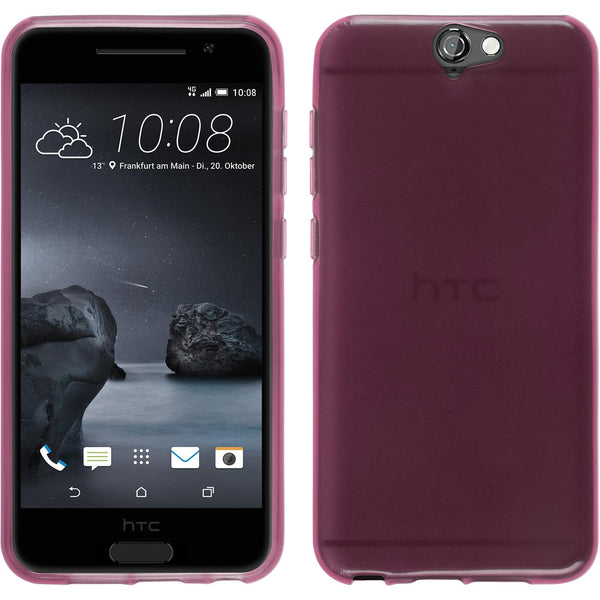 PhoneNatic Case kompatibel mit HTC One A9 - rosa Silikon Hülle transparent + 2 Schutzfolien