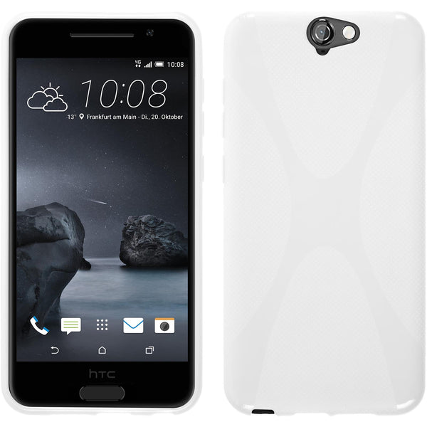 PhoneNatic Case kompatibel mit HTC One A9 - weiﬂ Silikon Hülle X-Style + 2 Schutzfolien