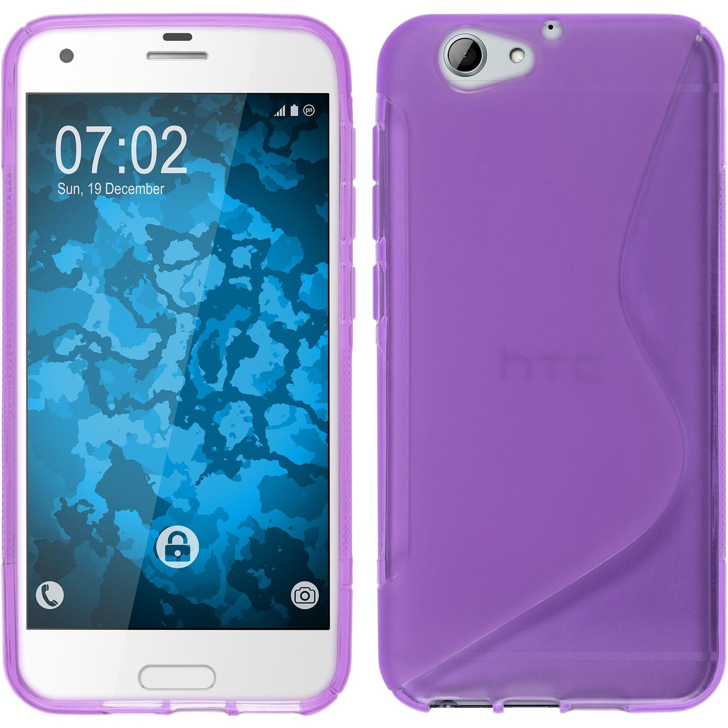 PhoneNatic Case kompatibel mit HTC One A9s - lila Silikon Hülle S-Style Cover