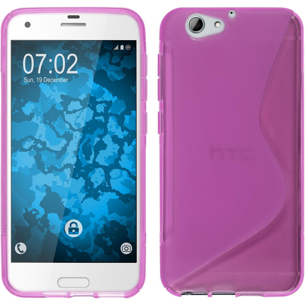 PhoneNatic Case kompatibel mit HTC One A9s - pink Silikon Hülle S-Style Cover