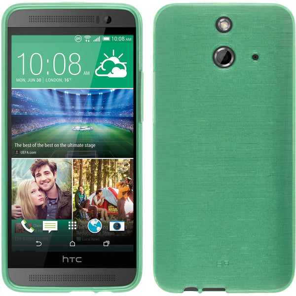 PhoneNatic Case kompatibel mit HTC One E8 - grün Silikon Hülle brushed + 2 Schutzfolien