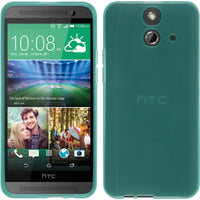 PhoneNatic Case kompatibel mit HTC One E8 - türkis Silikon Hülle transparent + 2 Schutzfolien