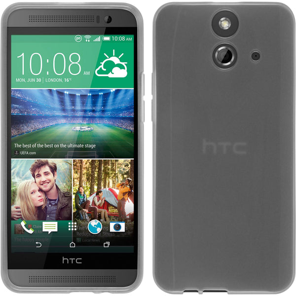 PhoneNatic Case kompatibel mit HTC One E8 - weiß Silikon Hülle transparent + 2 Schutzfolien