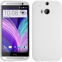 PhoneNatic Case kompatibel mit HTC One M8 - weiﬂ Silikon Hülle matt + 2 Schutzfolien