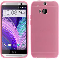 PhoneNatic Case kompatibel mit HTC One M8 - rosa Silikon Hülle transparent + 2 Schutzfolien