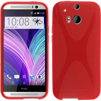 PhoneNatic Case kompatibel mit HTC One M8 - rot Silikon Hülle X-Style Cover