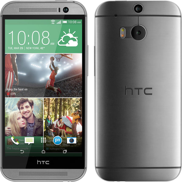 PhoneNatic Case kompatibel mit HTC One M8 - clear Silikon Hülle Slimcase + 2 Schutzfolien