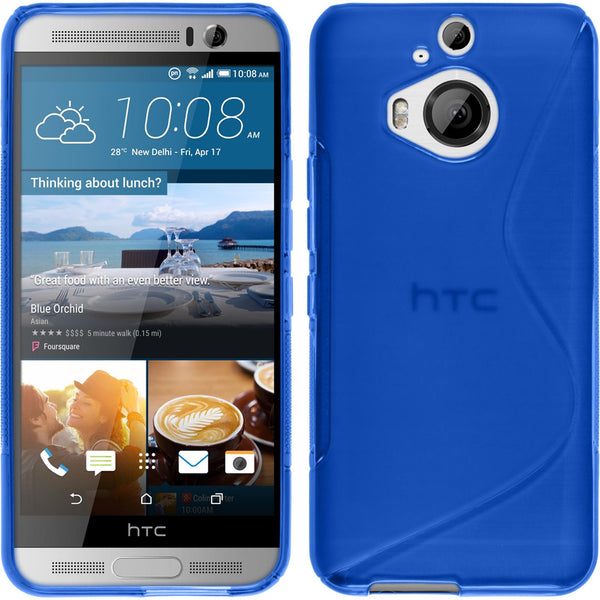 PhoneNatic Case kompatibel mit HTC One M9 Plus - blau Silikon Hülle S-Style + 2 Schutzfolien