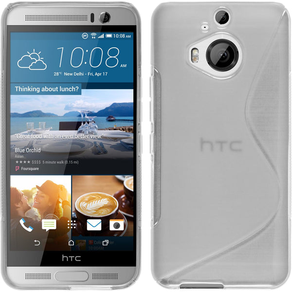 PhoneNatic Case kompatibel mit HTC One M9 Plus - clear Silikon Hülle S-Style + 2 Schutzfolien
